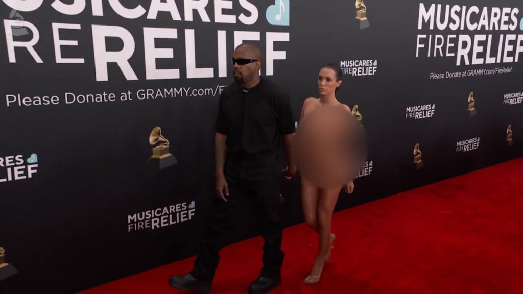 KANYE WEST and BIANCA NUDE Red Carpet Fashion 2025 GRAMMYs